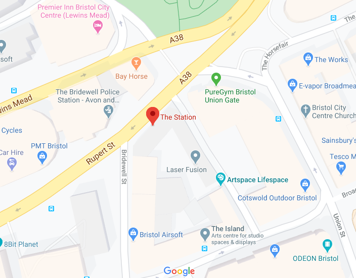 A static google maps image showing the location of the festival